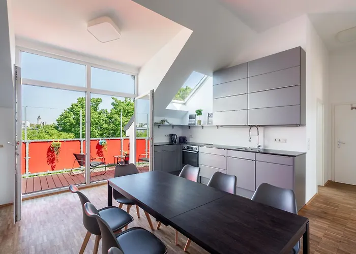 Sky Loft - Moderne Dachwohnung Mit Terrasse Und Blick Aufs Rathaus * 莱比锡
